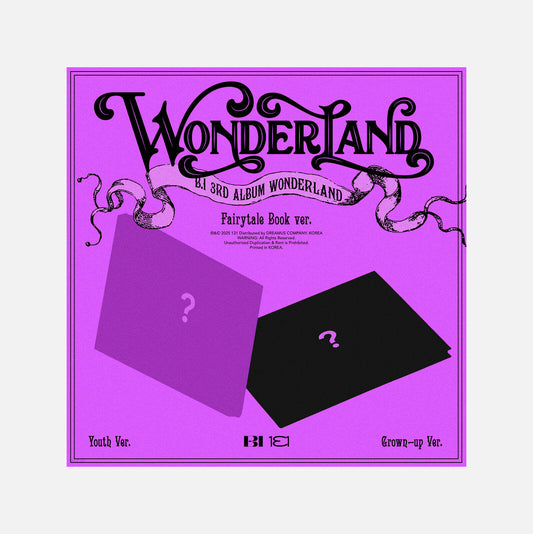(PRE-ORDER) B.I - 3rd Album [WONDERLAND] (Fairy tale Ver.) (Youth Ver./Grown-up Ver.)